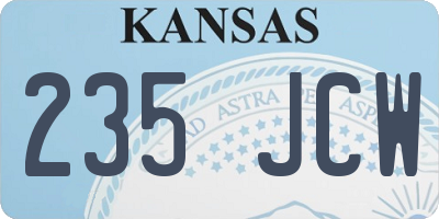 KS license plate 235JCW