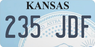 KS license plate 235JDF