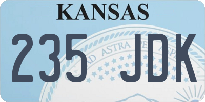KS license plate 235JDK
