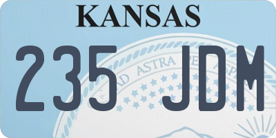 KS license plate 235JDM
