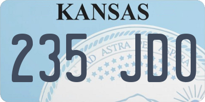 KS license plate 235JDO