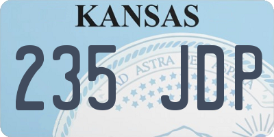 KS license plate 235JDP