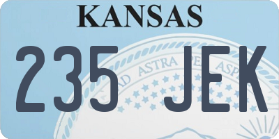 KS license plate 235JEK