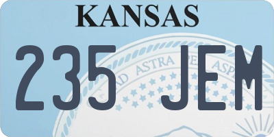 KS license plate 235JEM