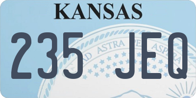 KS license plate 235JEQ