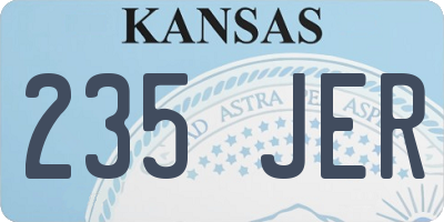 KS license plate 235JER