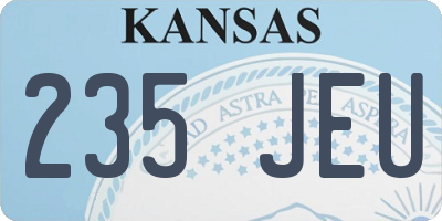 KS license plate 235JEU