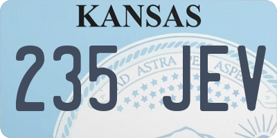 KS license plate 235JEV