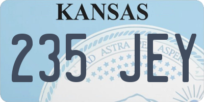 KS license plate 235JEY