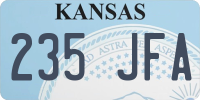 KS license plate 235JFA