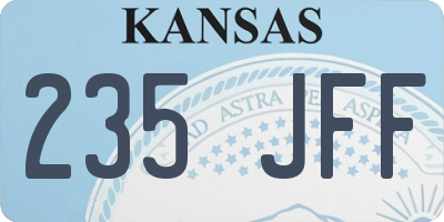 KS license plate 235JFF