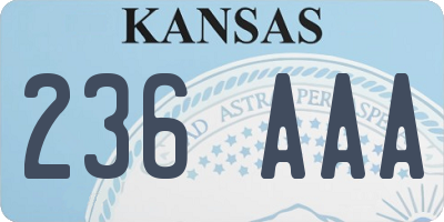 KS license plate 236AAA