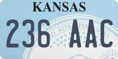 KS license plate 236AAC