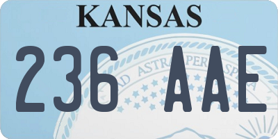 KS license plate 236AAE