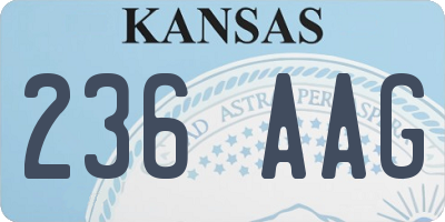 KS license plate 236AAG