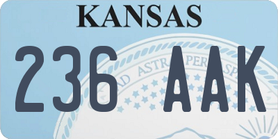 KS license plate 236AAK