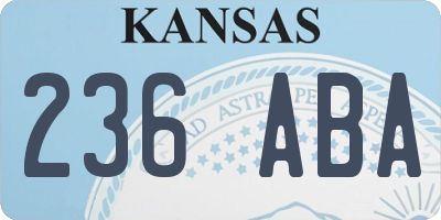 KS license plate 236ABA