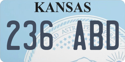 KS license plate 236ABD