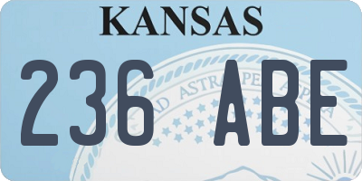 KS license plate 236ABE