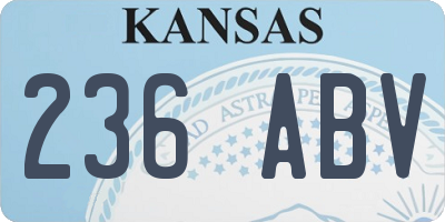 KS license plate 236ABV