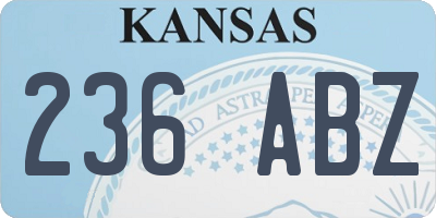 KS license plate 236ABZ