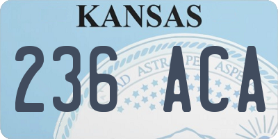 KS license plate 236ACA