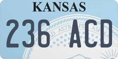 KS license plate 236ACD