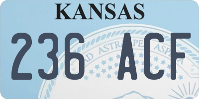 KS license plate 236ACF