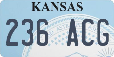 KS license plate 236ACG