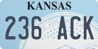 KS license plate 236ACK