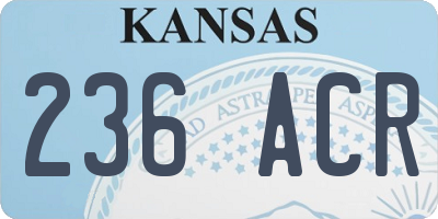 KS license plate 236ACR