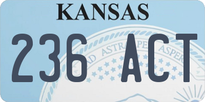KS license plate 236ACT