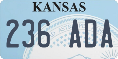 KS license plate 236ADA