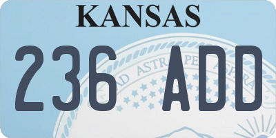 KS license plate 236ADD
