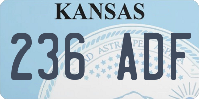 KS license plate 236ADF