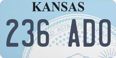 KS license plate 236ADO