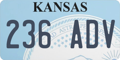 KS license plate 236ADV