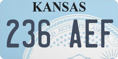 KS license plate 236AEF