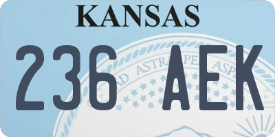 KS license plate 236AEK