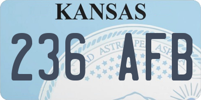 KS license plate 236AFB