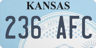 KS license plate 236AFC