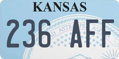 KS license plate 236AFF