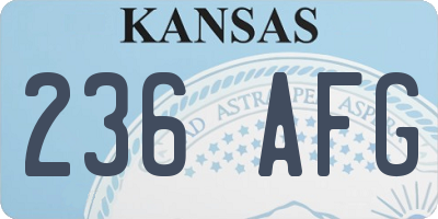 KS license plate 236AFG
