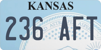 KS license plate 236AFT