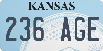 KS license plate 236AGE