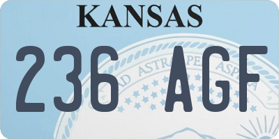 KS license plate 236AGF