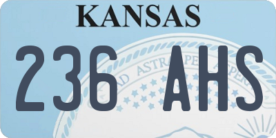 KS license plate 236AHS