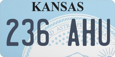 KS license plate 236AHU
