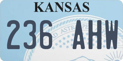 KS license plate 236AHW