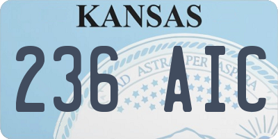 KS license plate 236AIC
